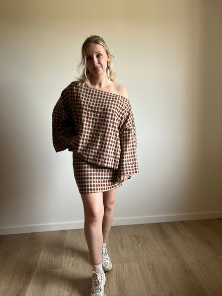 Checkered shirt camel