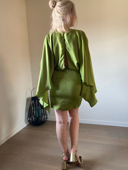 Satin dress green