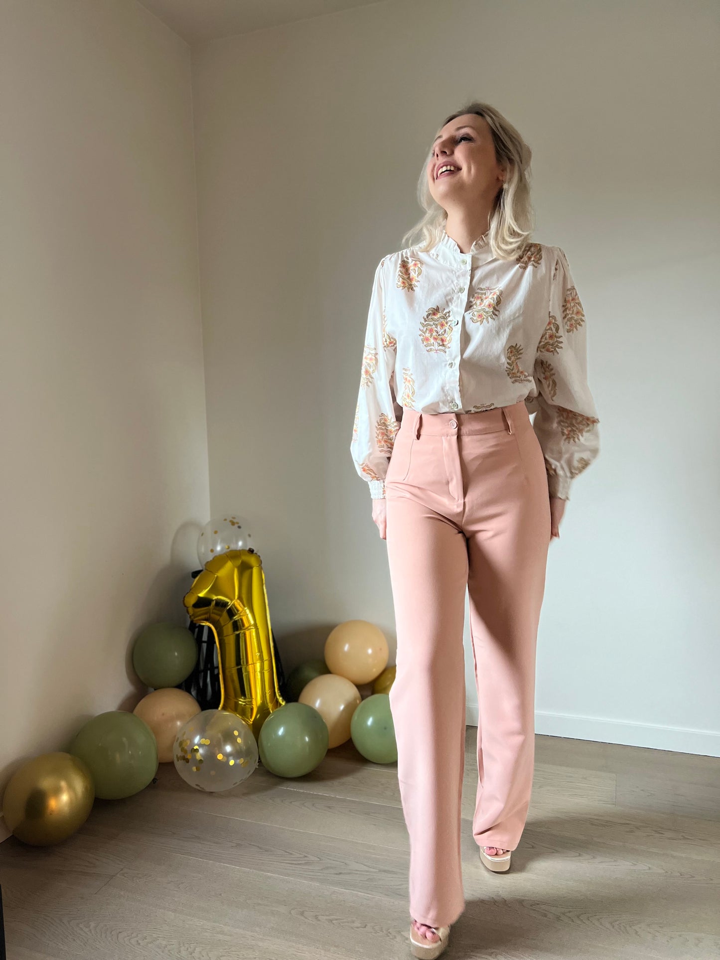 Peach blazer set