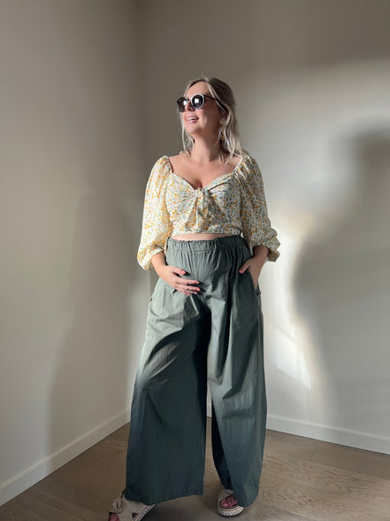Cotton pants khaki