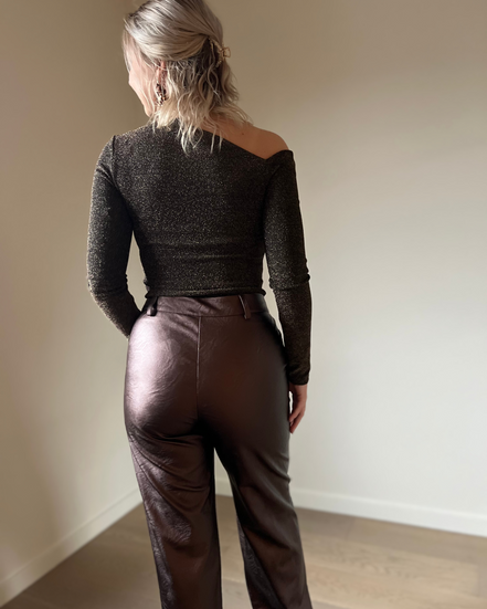 Bruine PU-broek