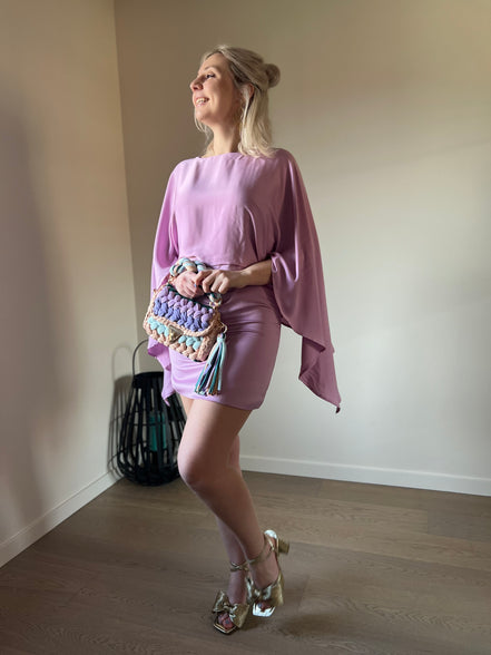 Satin dress lila