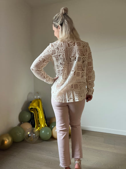Lace shirt beige