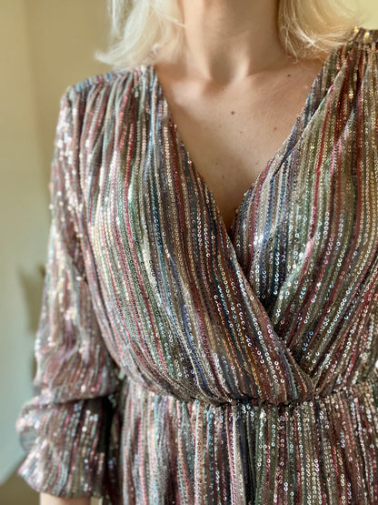 Sequin dress striped