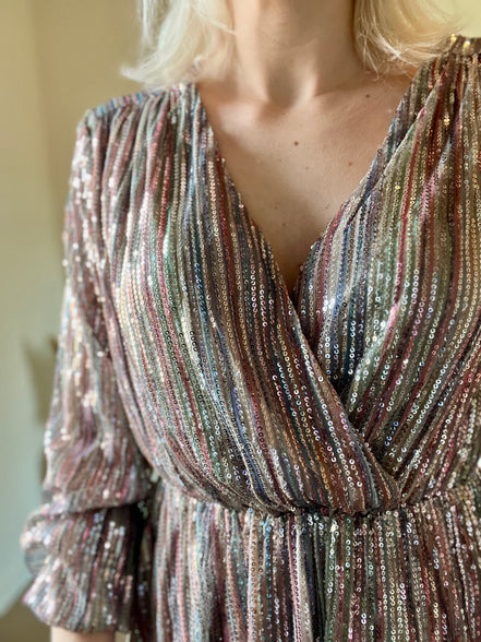 Sequin dress striped