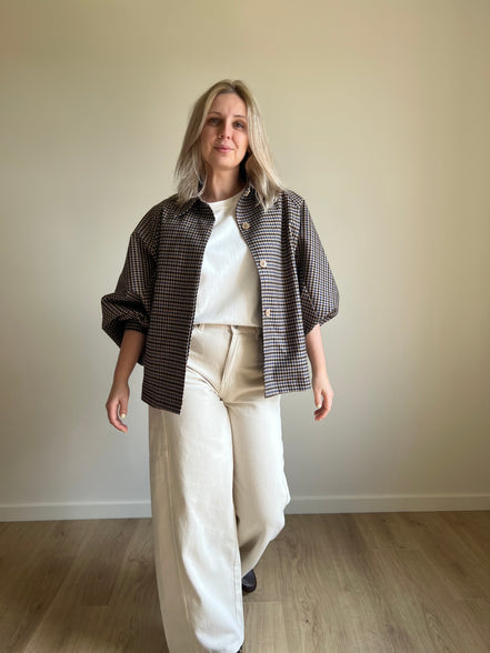 Barrel jeans beige