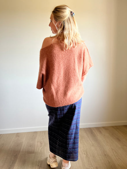 Alpaca knit top rust