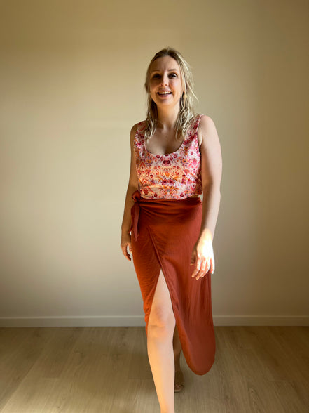Floral Peplum Top – Pink