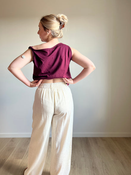 Twisted Shoulder Top - Bordeaux