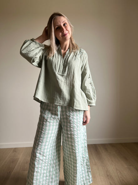 Embroidered cotton blouse