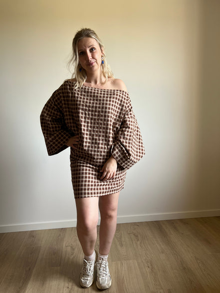 Checkered shirt camel