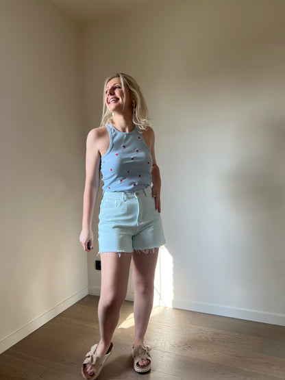 Washed blue short