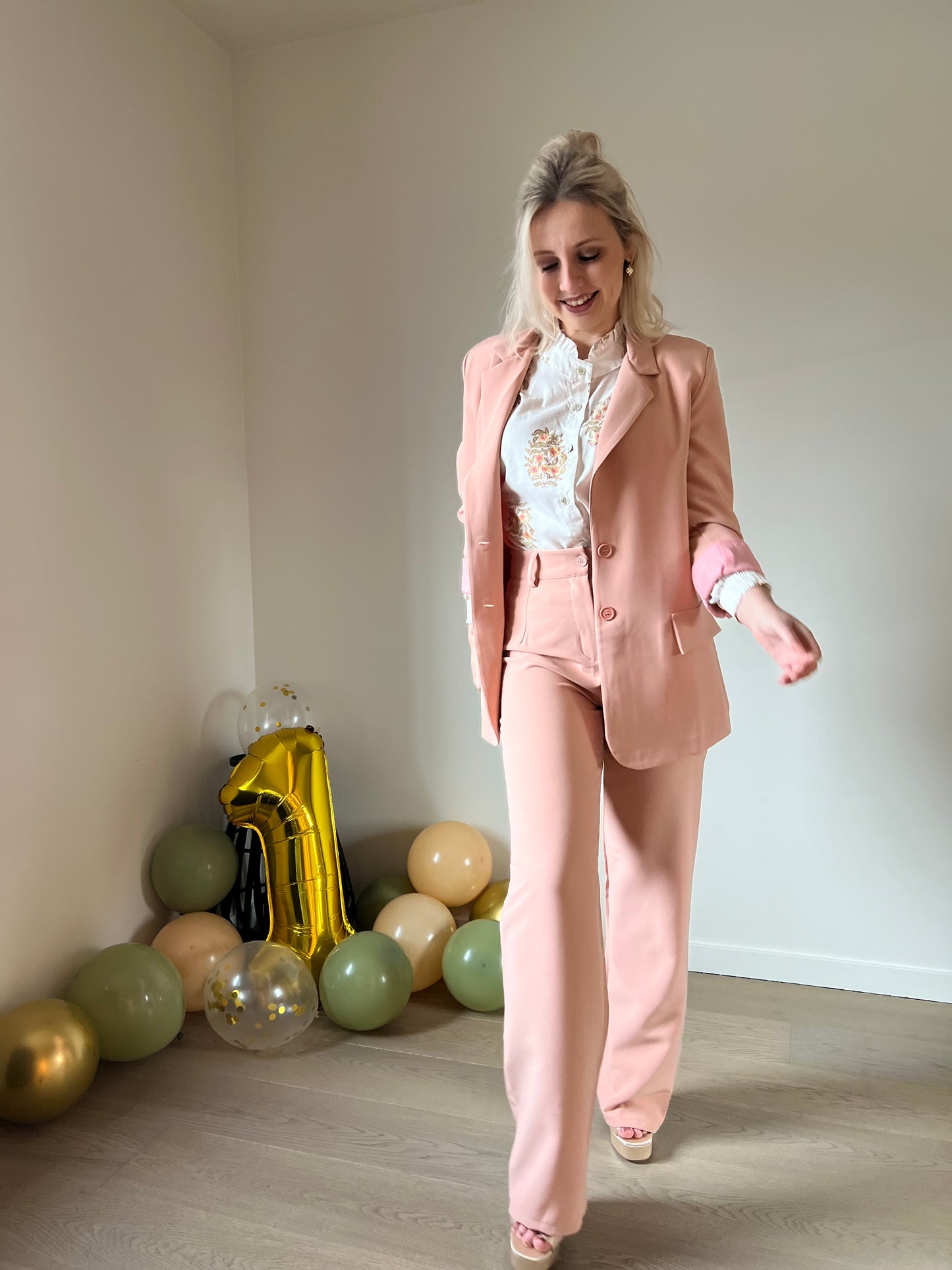 Peach blazer set