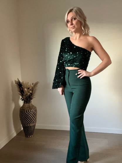 Sequin top green