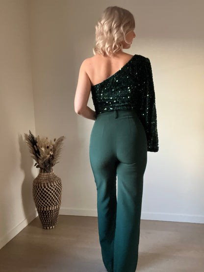 Sequin top green