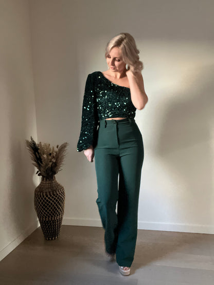 Sequin top green