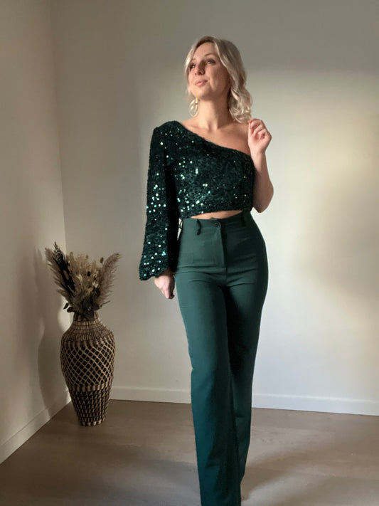 Sequin top green