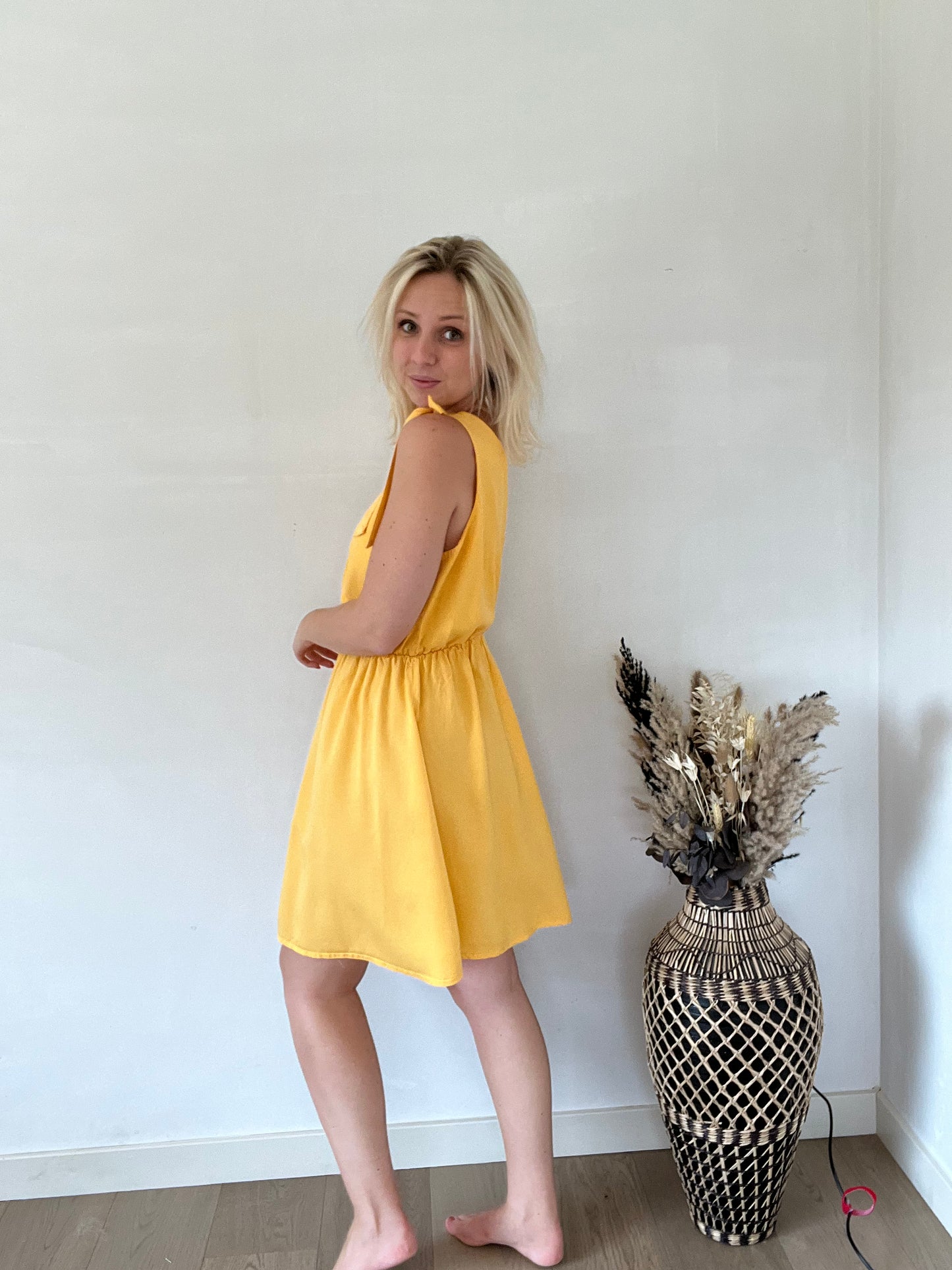 Yellow tencel dress