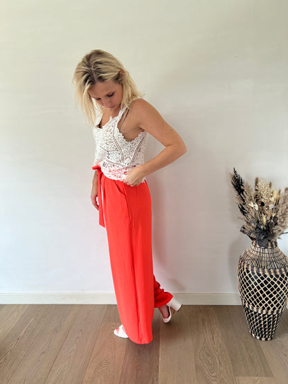 Coral loose pants