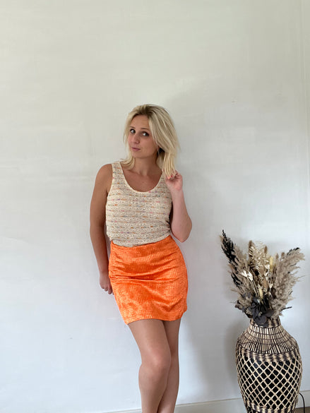 Oranje metallic skort