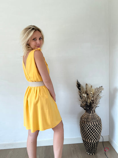 Yellow tencel dress