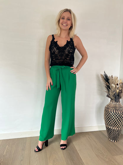 Green loose pants