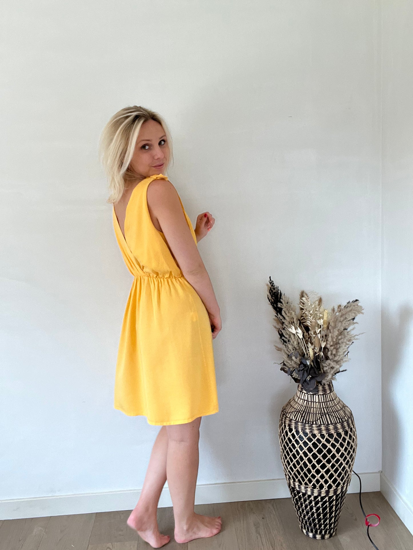 Yellow tencel dress