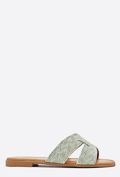 Woven mules green