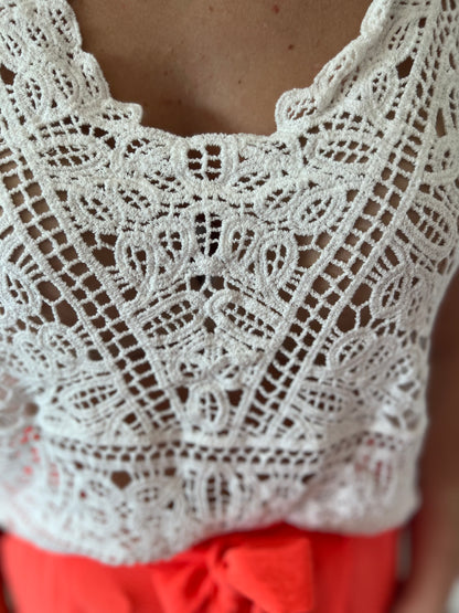 White crochet top