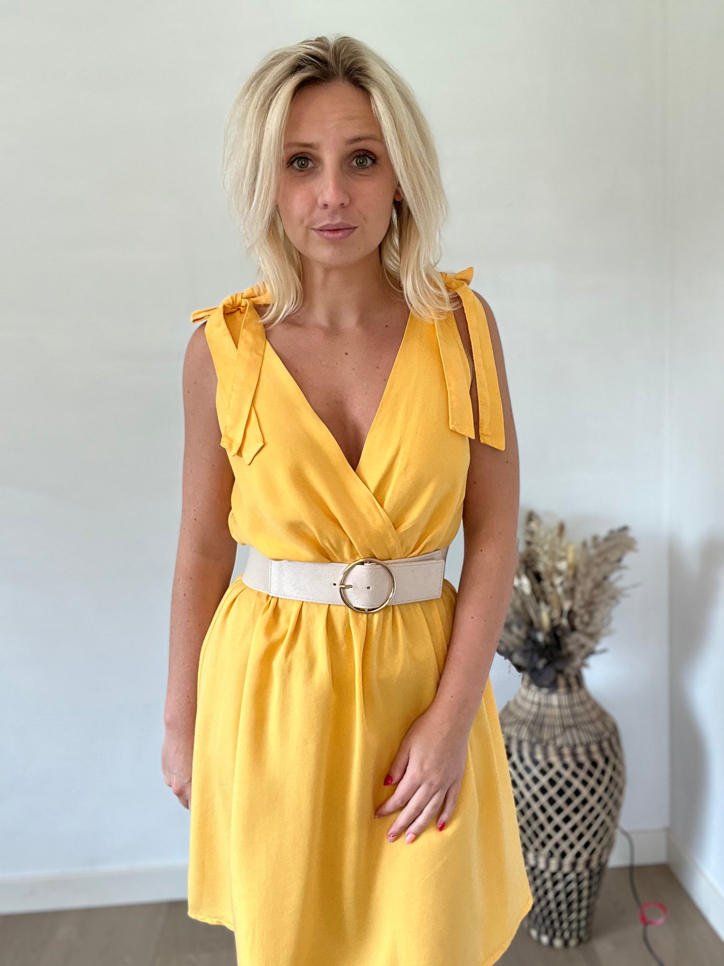 Yellow tencel dress