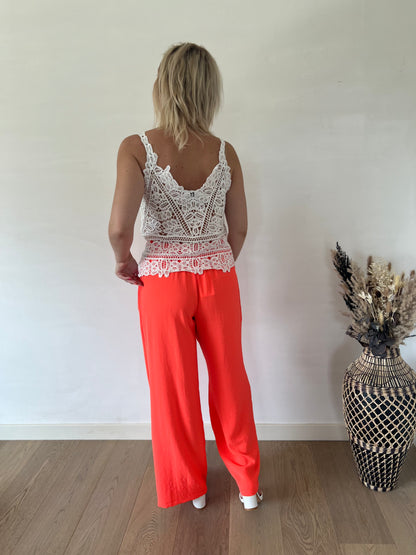 Coral loose pants