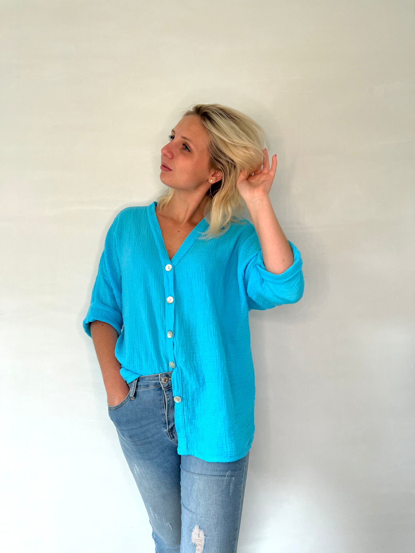 Turquoise tetra shirt