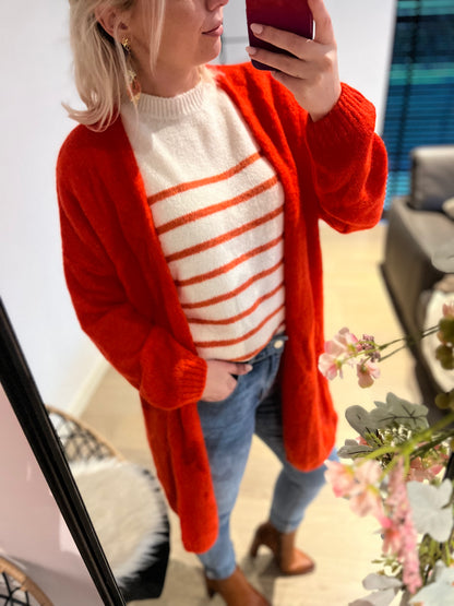 Julia mohair cardigan orange-red