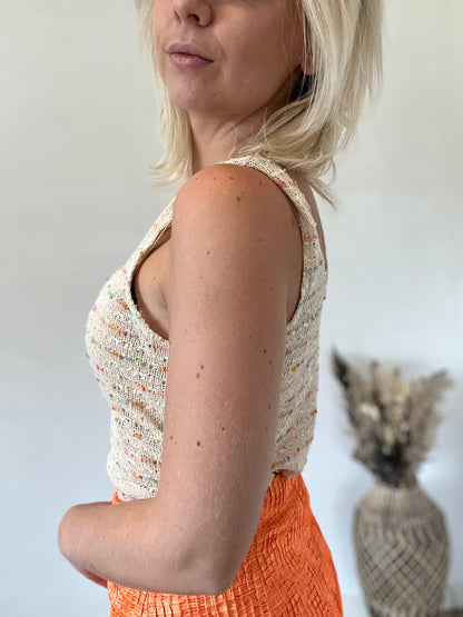 Orange metallic skort