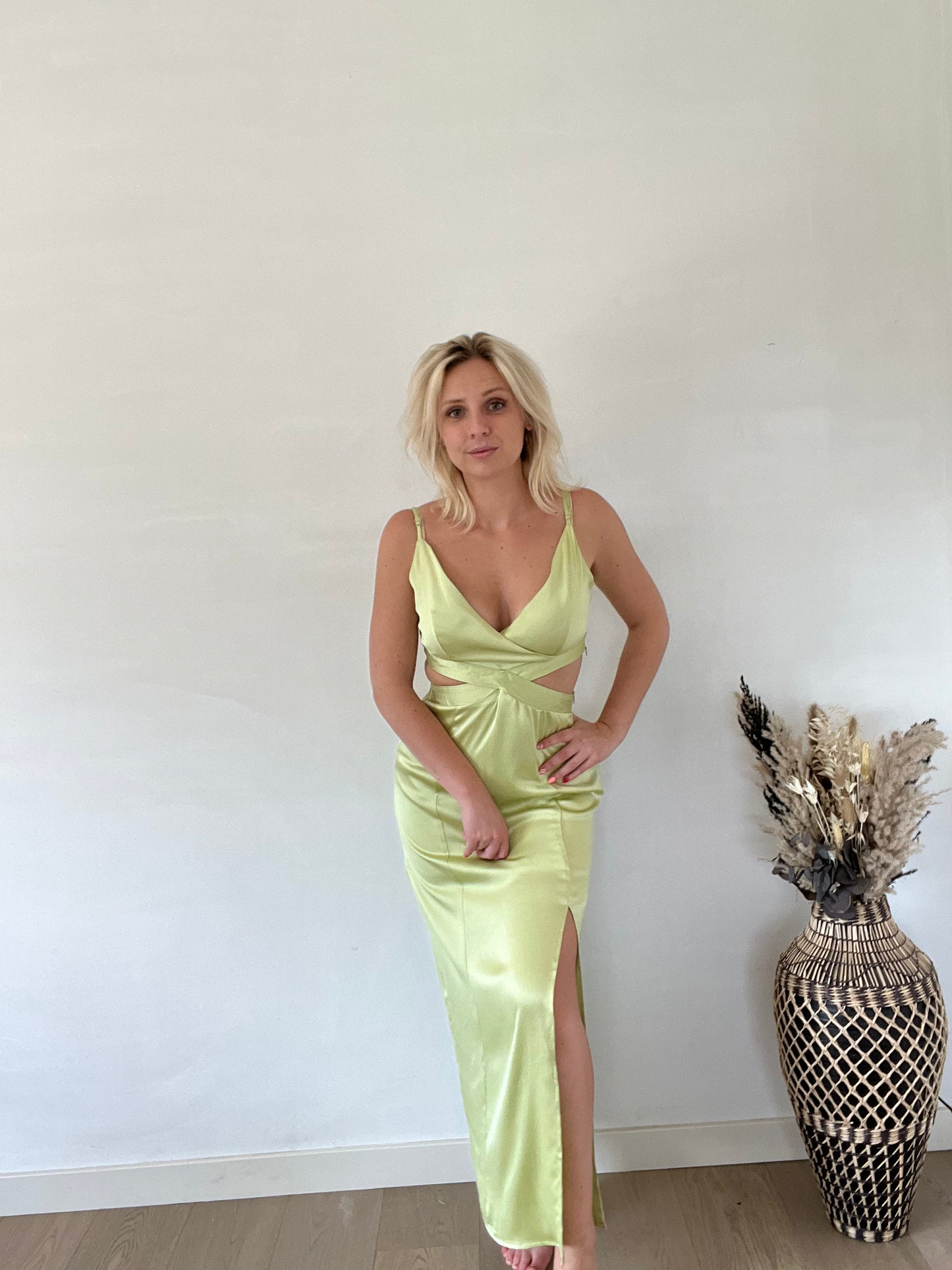 Green cut-out dress