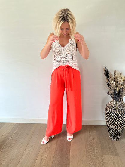 Coral loose pants