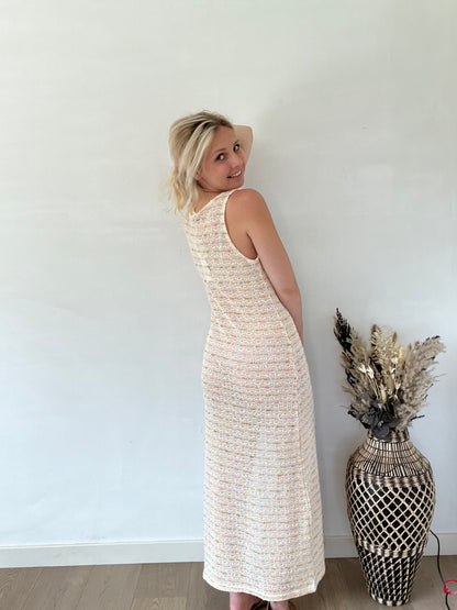 Beige crochet dress