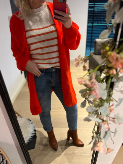 Julia mohair cardigan orange-red