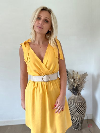 Yellow tencel dress