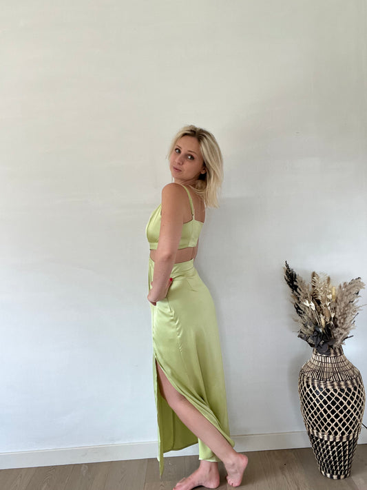 Green cut-out dress