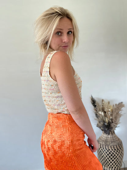 Orange metallic skort