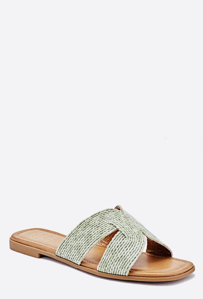 Woven mules green