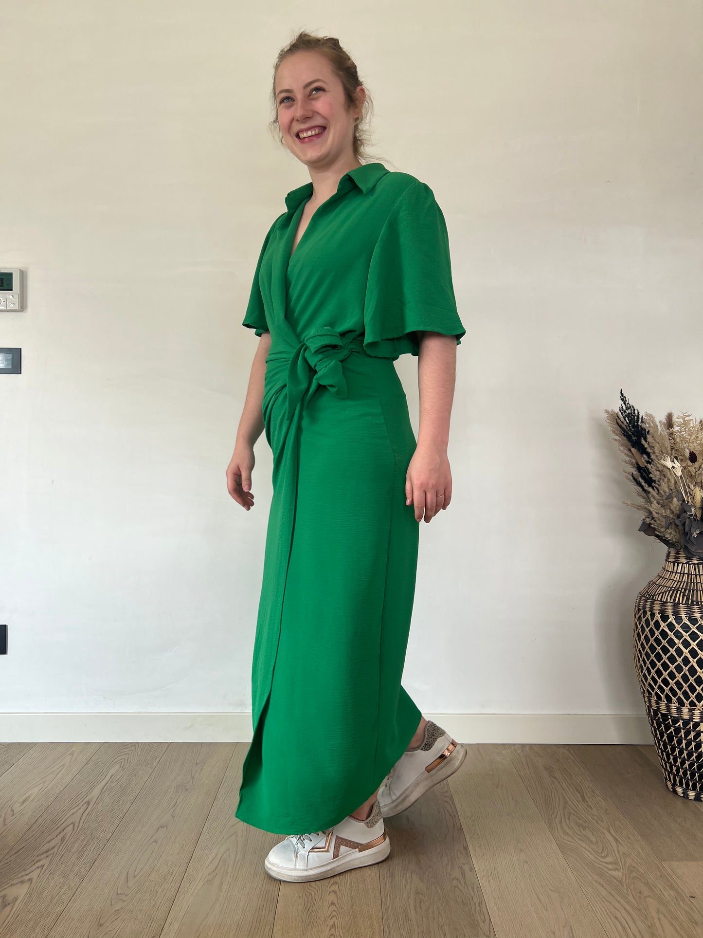 Green maxi dress