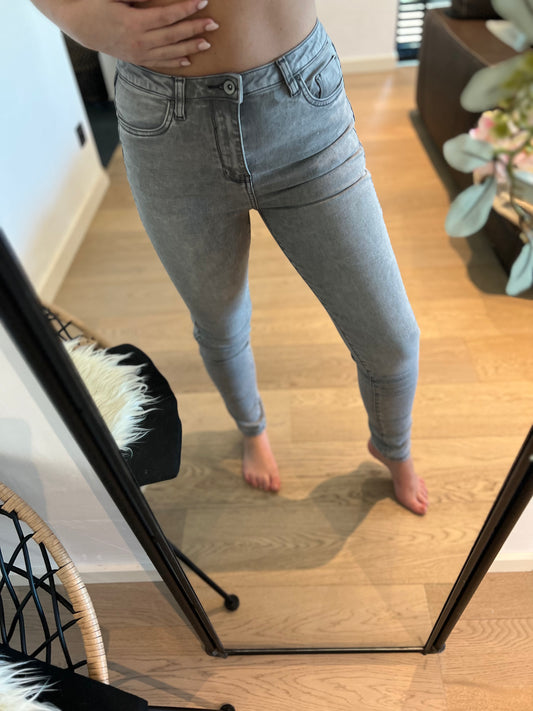 High waist grey pants