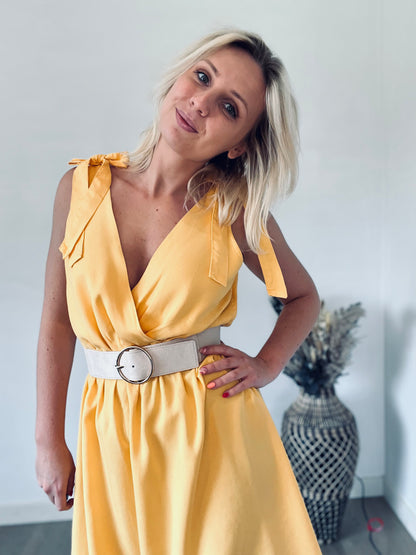 Yellow tencel dress