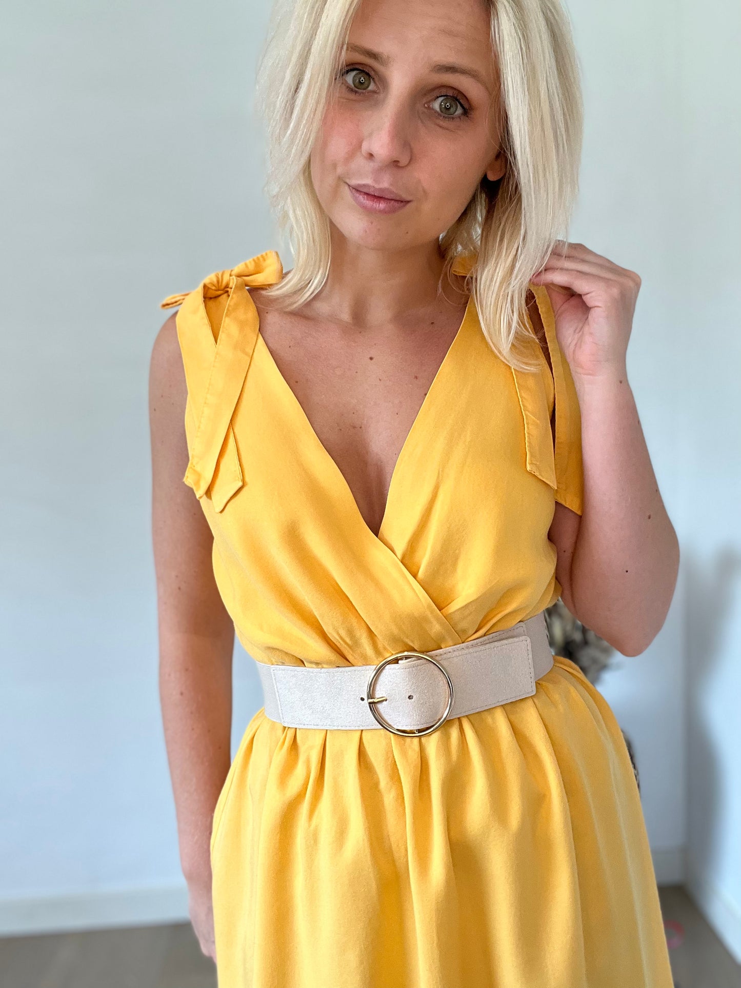 Yellow tencel dress