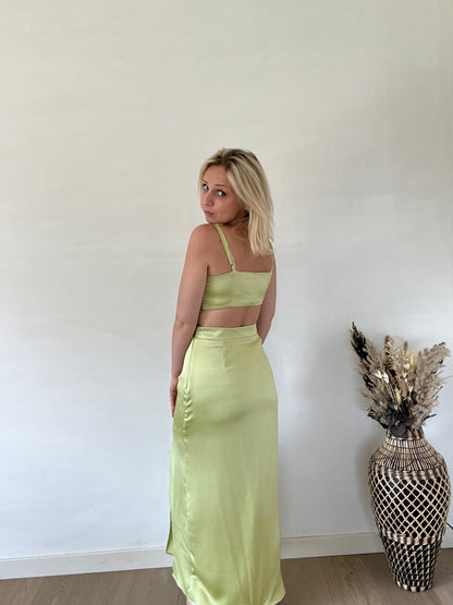 Green cut-out dress