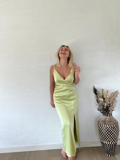 Green cut-out dress