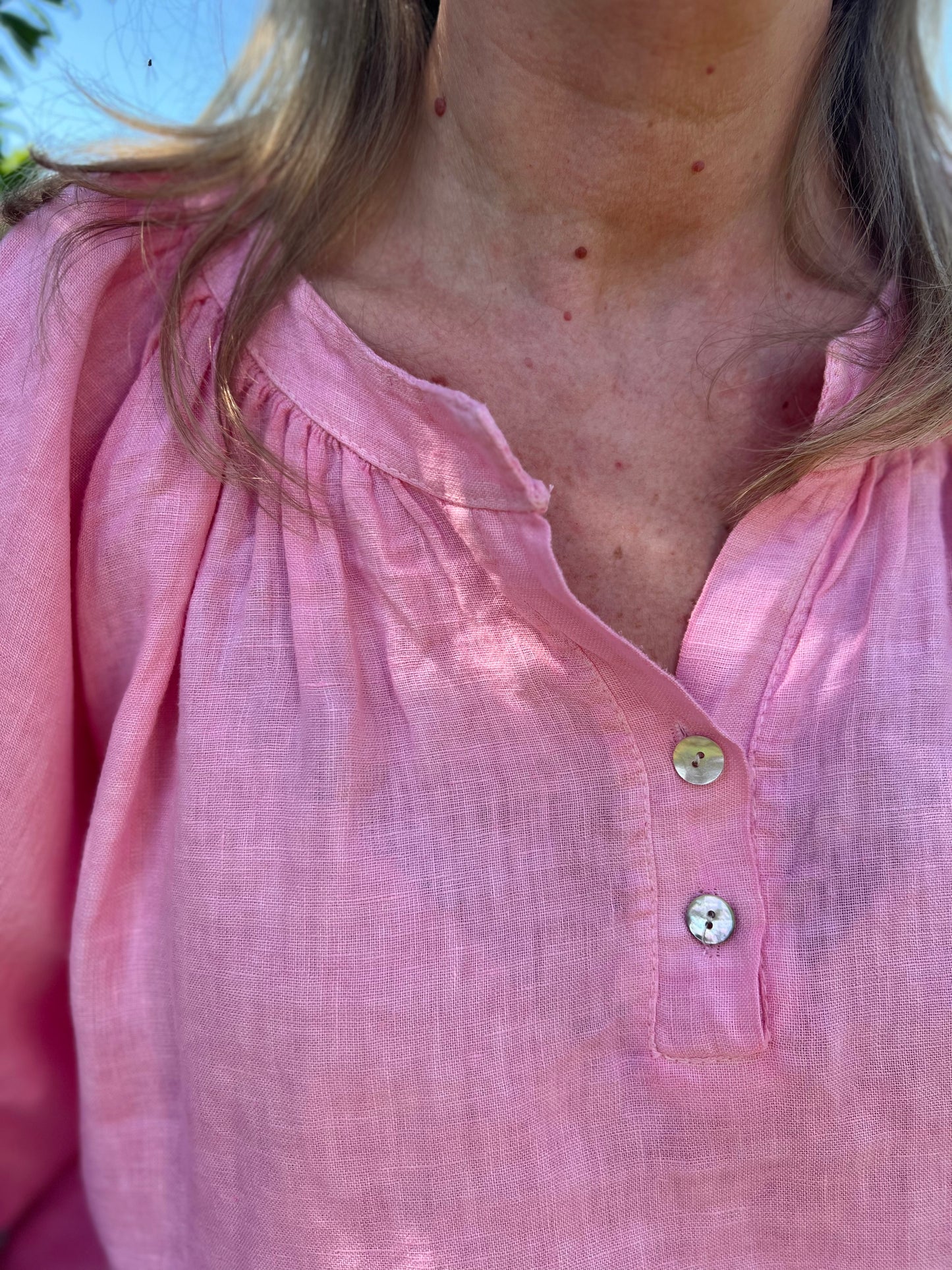 Linnen blouse pink