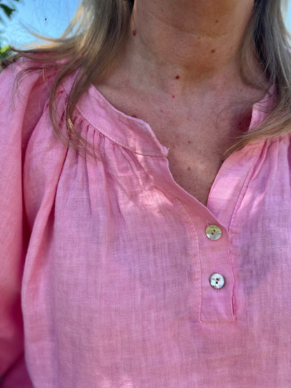 Linnen blouse pink